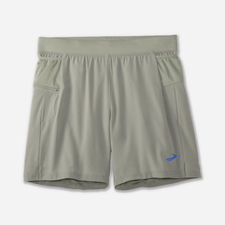 Brooks Sherpa 7 2-In-1 NZ - Men's Running Shorts - Shadow/LightGrey (21093-WRGH)